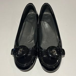 Stuart Weitzman black patent leather loafers